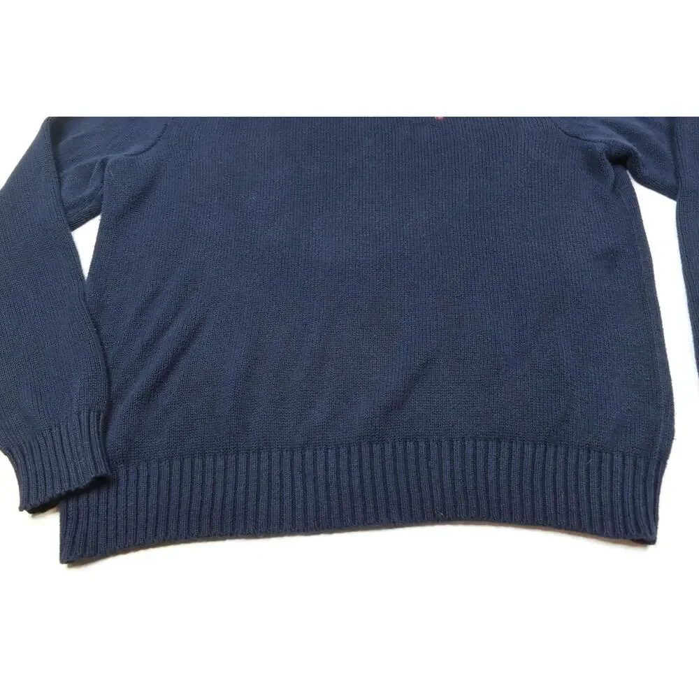 Vintage Polo Ralph Lauren Sweater Mens XL Blue Pima Cotton Long Sleeve Crew Neck